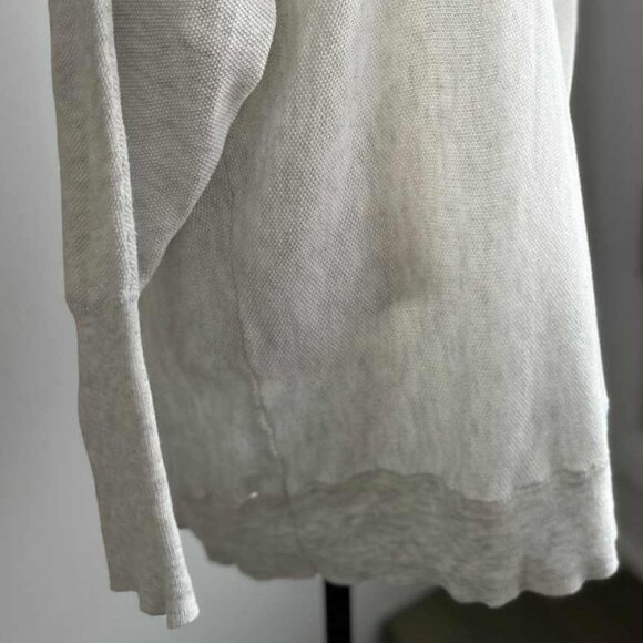 Cynthia Rowley Light Heather Grey Cotton Blend Knit Funnel-Neck Sweater – US 1X - Picture 3 of 14